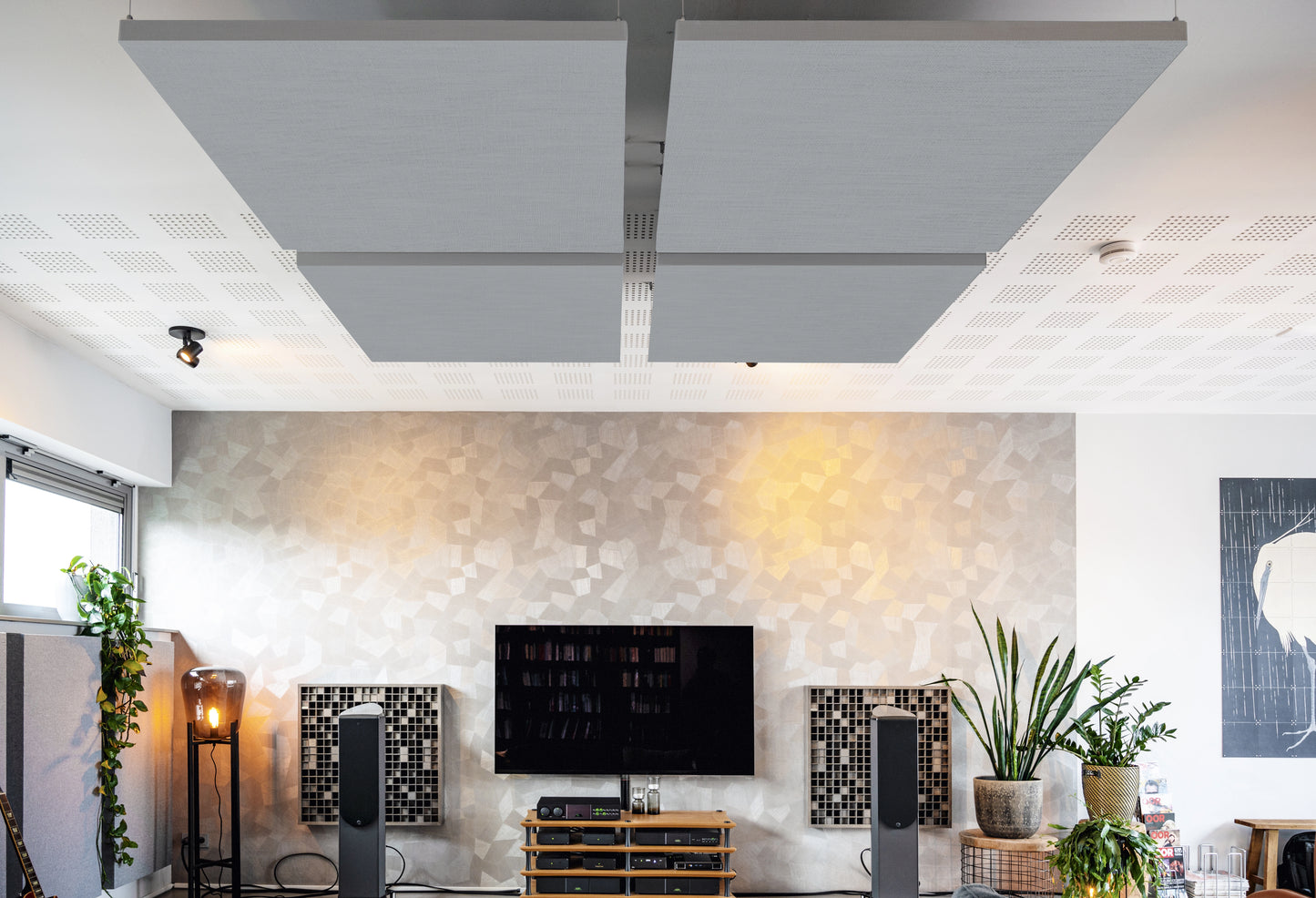 Lichtgrijs Linnen Akoestisch Plafondpaneel